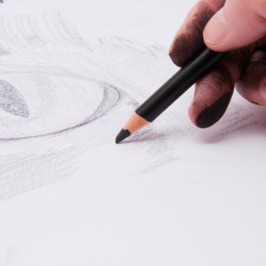6Pcs White Charcoal Pencil Drawing Set Soft & Medium Sketching Pencil Art  Su.P2
