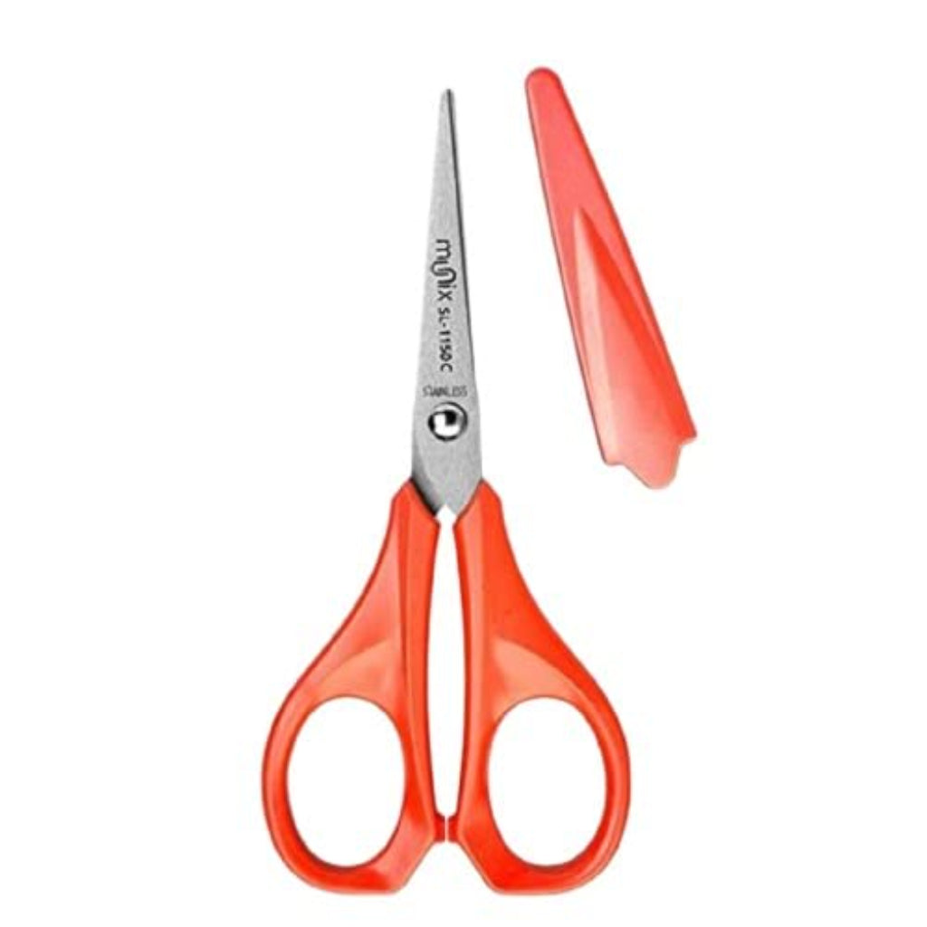 Buy Munix Orange Scissors With Safety Cover 128 mm Online at Best