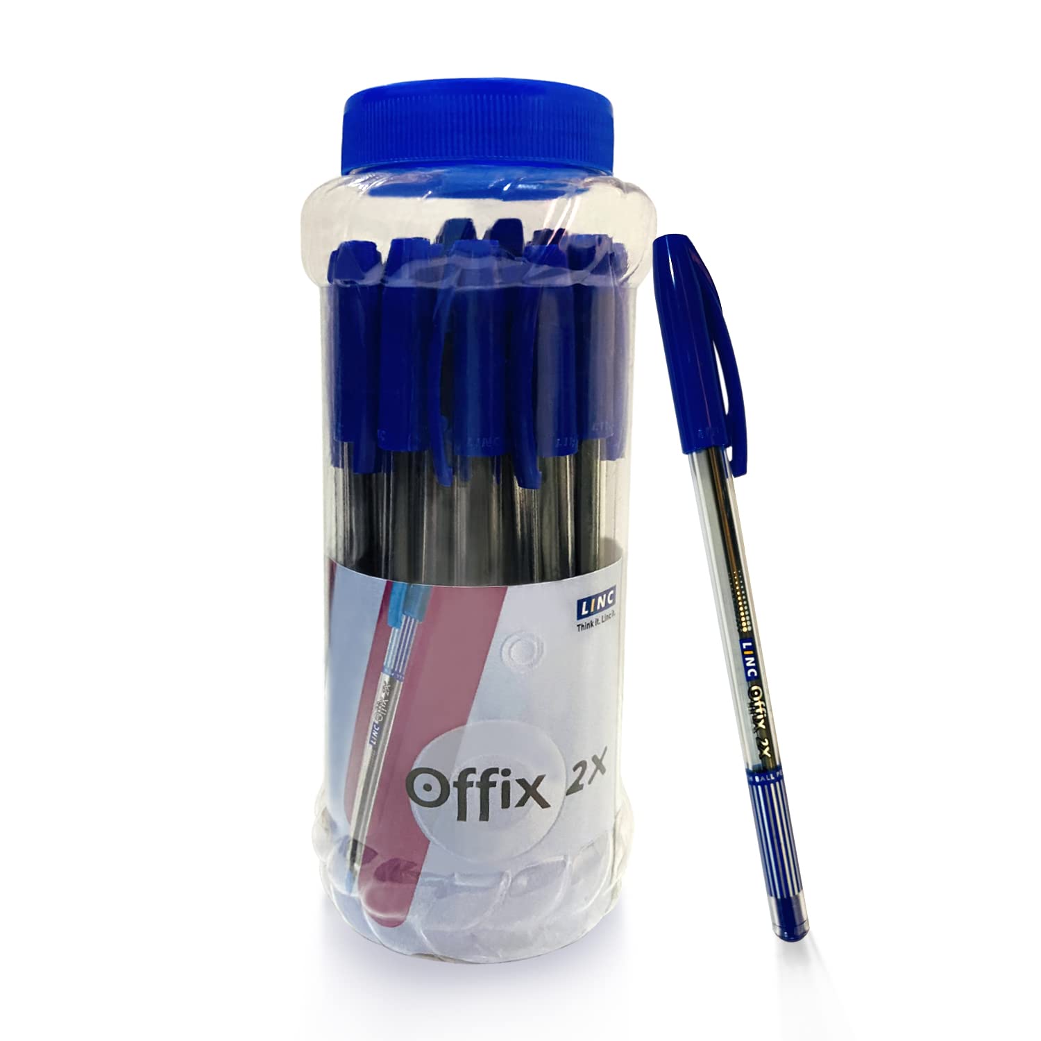 Linc Offix WBF Ball Pens Jar, 1.00 mm, Blue, Black & Red Ball Pen - Buy Linc  Offix WBF Ball Pens Jar, 1.00 mm, Blue, Black & Red Ball Pen - Ball