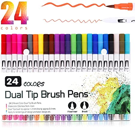 Lyra Aqua Brush Duo Dual-Tipped Brush Marker - Assorted –