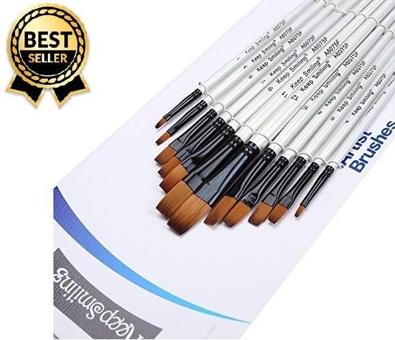 Crafts 4 All Paint Brushes Set 10 Pieces Professional Fine Tip Paint Brush  Set Round Pointed Tip Nylon Hair Artist Acrylic
