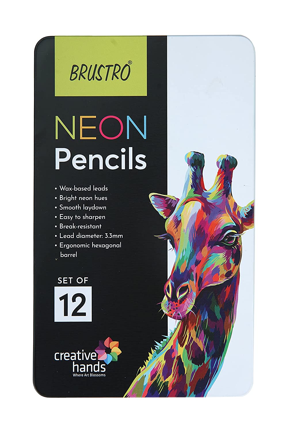 Brustro Artist Metallic Colour Pencil Set of 12 (Free Black