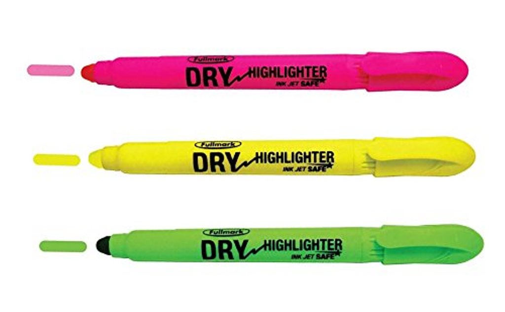 Refillable Bible Dry Highlighter Pencil in 3 Colors: Yellow, Pink