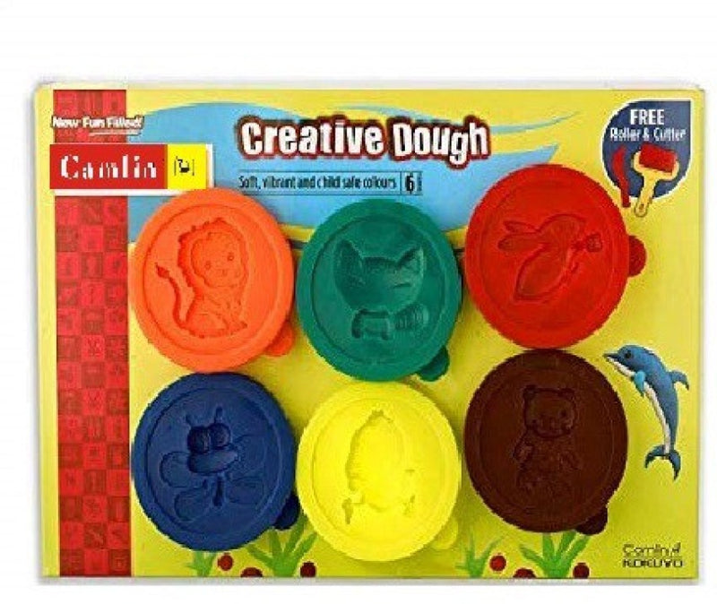 Camlin Creative Dough - 6 Shade with Roller Art Clay  (0.3 kg)