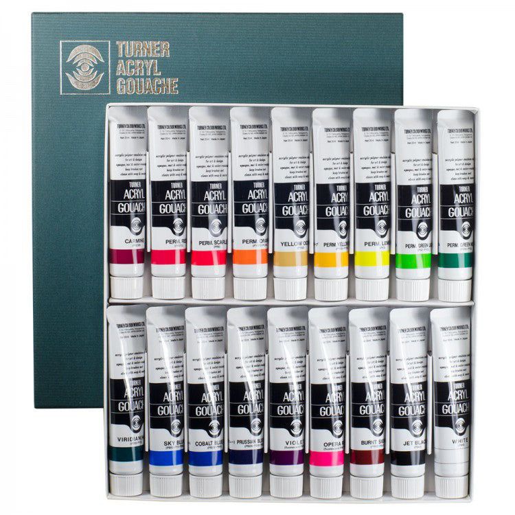 Turner acrylic gouache 18 color set (20 ml)