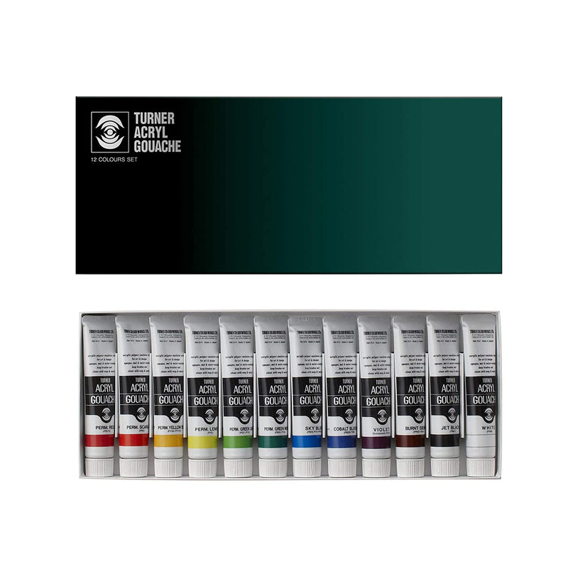 Turner Acrylic Gouache Colour Set of 12 (20 ML)