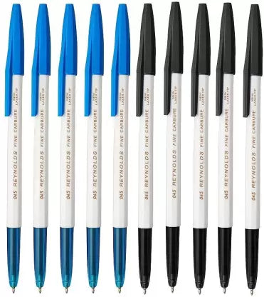 Reynolds 045 Ball Pen(5Blue+5Black) Ball Pen (Pack of 10, Ink Color - Blue, Black)