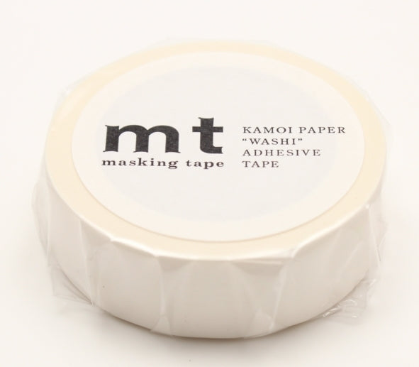 mt Washi Japanese Masking Tape Solid Colour , Matte White,15 mm x 10 mtrs ( Pack Of 1 )