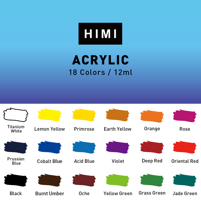 MIYA HIMI 12ml 18colors non-aromatic thick artist acrylic paint for ca –  AOOKMIYA