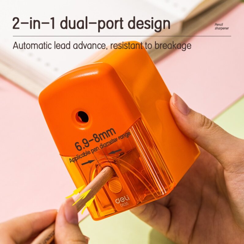Deli W0635 Rotary Pencil Sharpener (Assorted, Pack of 1)