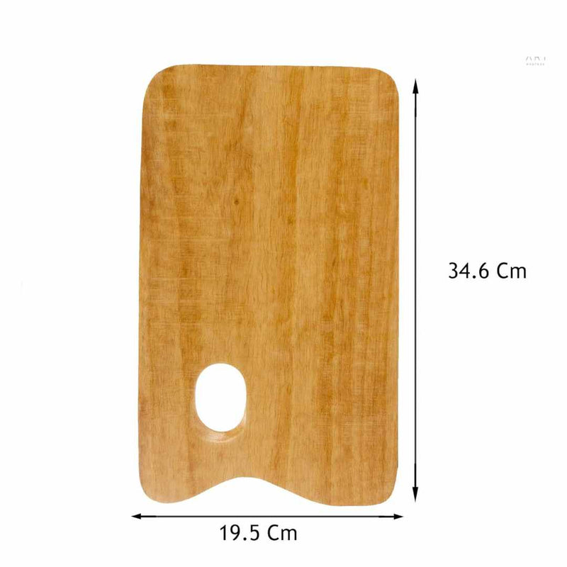 Stationerie Wooden Painting Palette – 34x19cm Handmade Rectangle Paint Palette with Thumb Hole for Acrylic, Oil, Watercolor, Gouache Painting