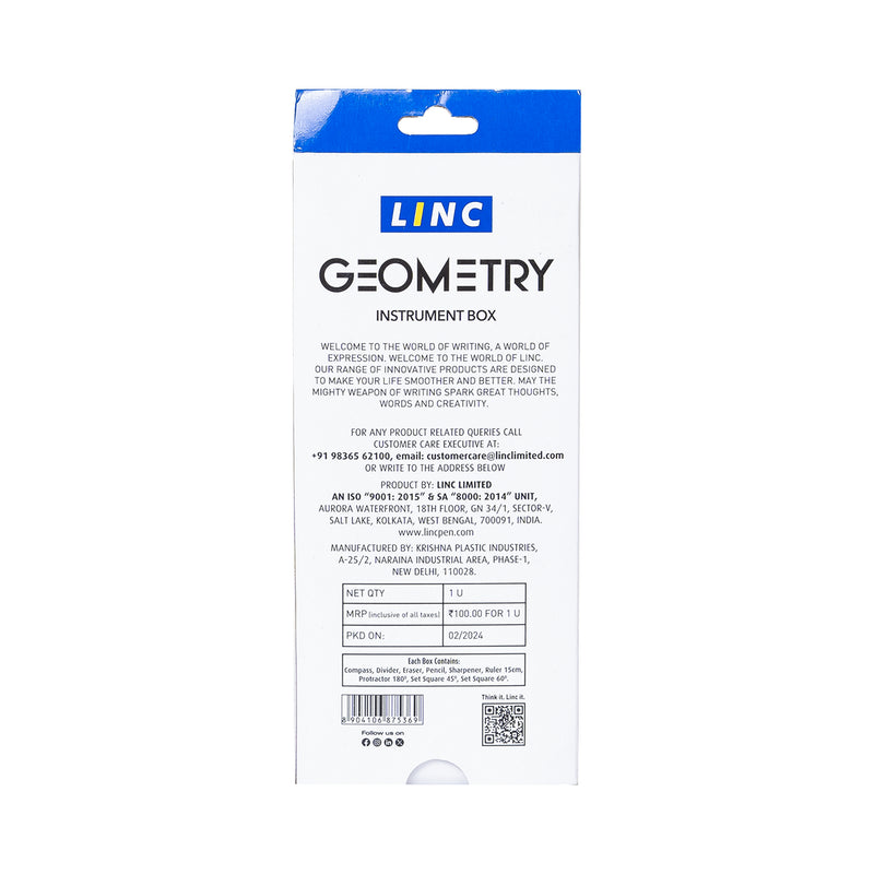 Linc Math Instruments Geometry Box