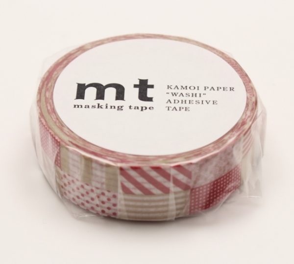 mt Washi Japanese Masking Tape Printed Designs , 15 mm x 10 mtrs Shade – Mix Red, ( Pack Of 1 )