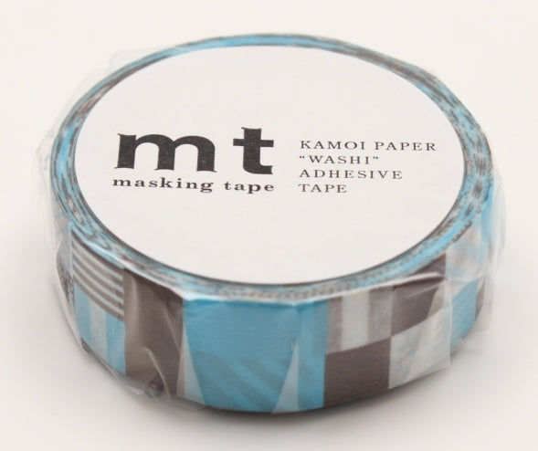 mt Washi Japanese Masking Tape Printed Designs , 15 mm x 10 mtrs Shade – Mix Blue, ( Pack Of 1 )