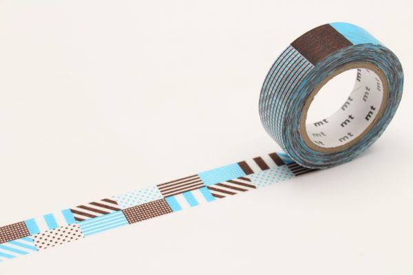 mt Washi Japanese Masking Tape Printed Designs , 15 mm x 10 mtrs Shade – Mix Blue, ( Pack Of 1 )