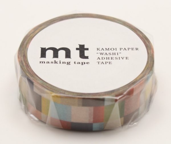 mt Washi Japanese Masking Tape Printed Designs , 15 mm x 10 mtrs Shade – Mosaic Greyish, ( Pack Of 1 )