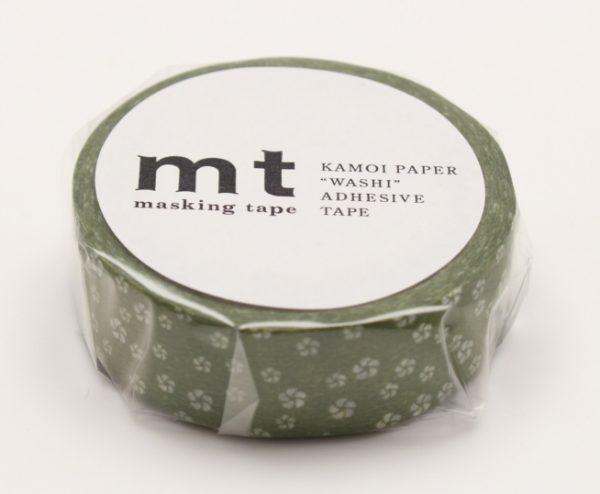 mt Washi Japanese Masking Tape Printed Designs , 15 mm x 10 mtrs Shade – Nejiriume･Uguisu, ( Pack Of 1 )