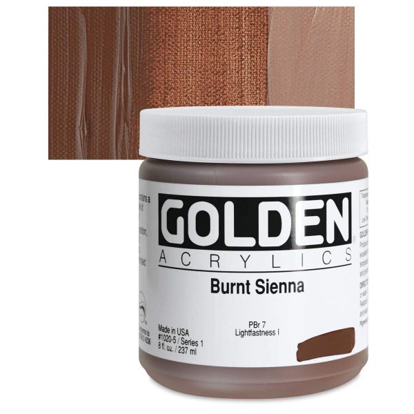 Golden Heavy Body Acrylic Paints 236ML Burnt Sienna