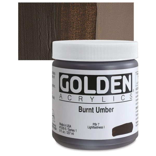 Golden Heavy Body Acrylic Paints 236ML Burnt Umber