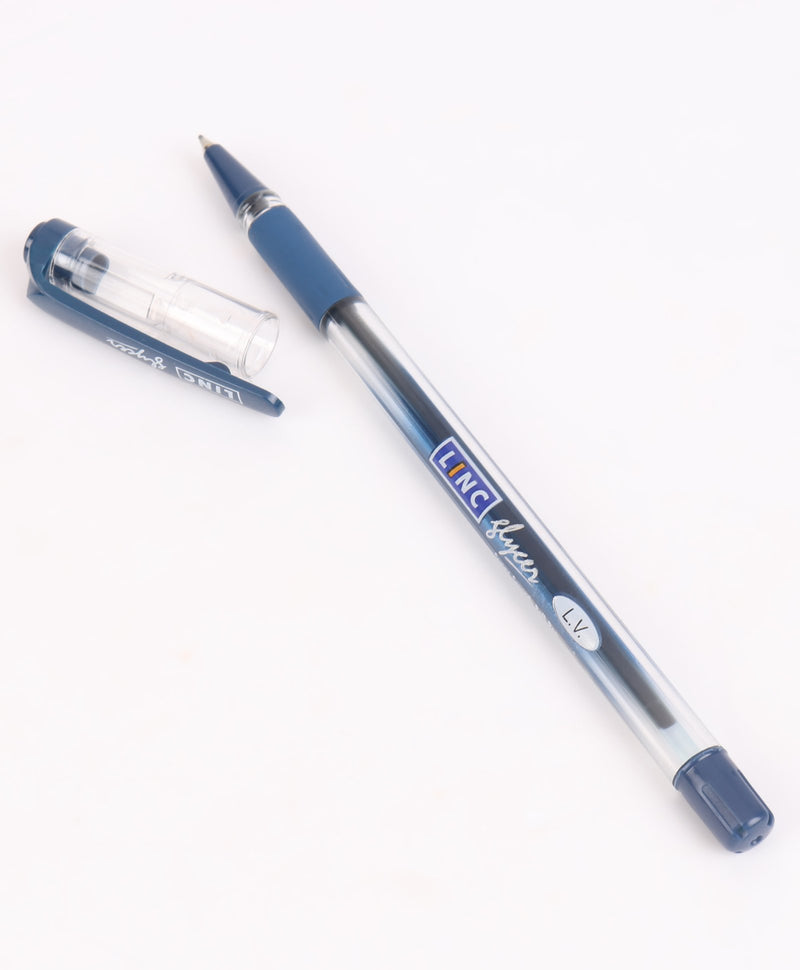 Linc Glycer 0.6mm Ball Pen (Blue Ink, 5 Pcs Pouch, Pack of 2)