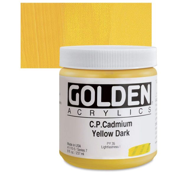 Golden Heavy Body Acrylic Paints 236ML C.P. Cadmium Yellow Dark