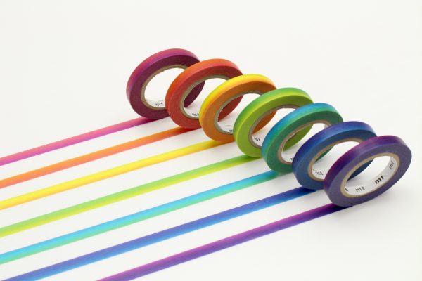 mt Washi Japanese-Masking Tape , 6 mm x 10 mtrs Shade – Rainbow, ( Pack Of 7 )