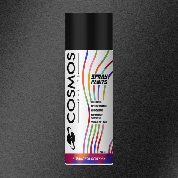 Cosmos Paints - Spray Paint in Premium Metallic- Silver Black, 400ml