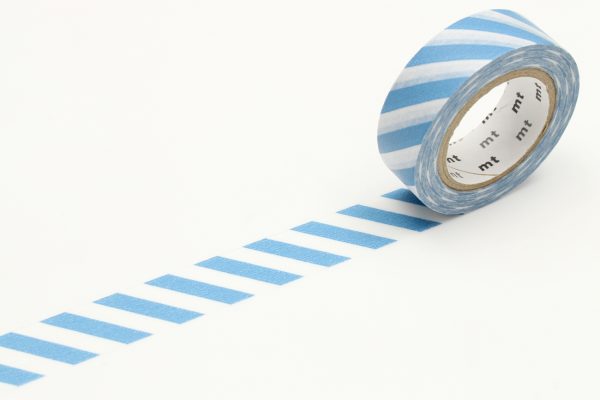 mt Washi Japanese Masking Tape Stripe , 15 mm x 10 mtrs Shade – Greyish Sky, ( Pack Of 1 )