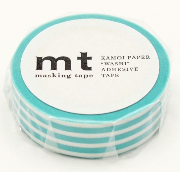 mt Washi Japanese Masking Tape Borders , 15 mm x 10 mtrs Shade - Soda, ( Pack Of 1 )
