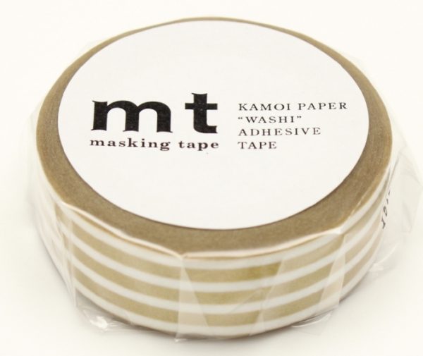 mt Washi Japanese Masking Tape Borders , 15 mm x 10 mtrs Shade - Gold, ( Pack Of 1 )