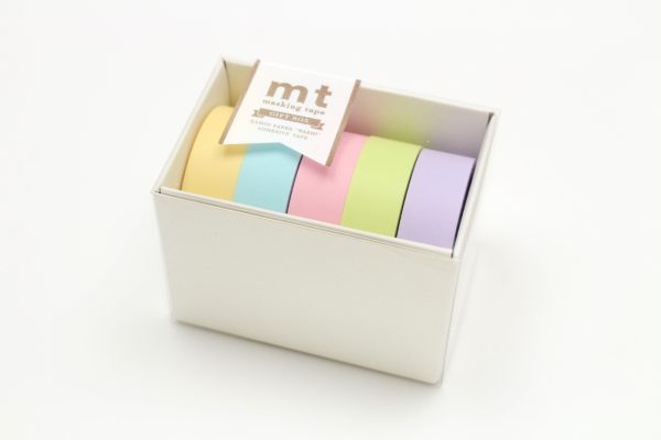 mt Washi Japanese Masking Tape Gift Box, 15 mm x 5 mtrs Shade – PASTEL2, (Pack of 5)