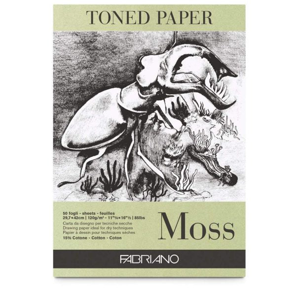 Fabriano Toned Paper Pad Moss, Size – A3, 120 GSM (Contains- 50 Sheets)
