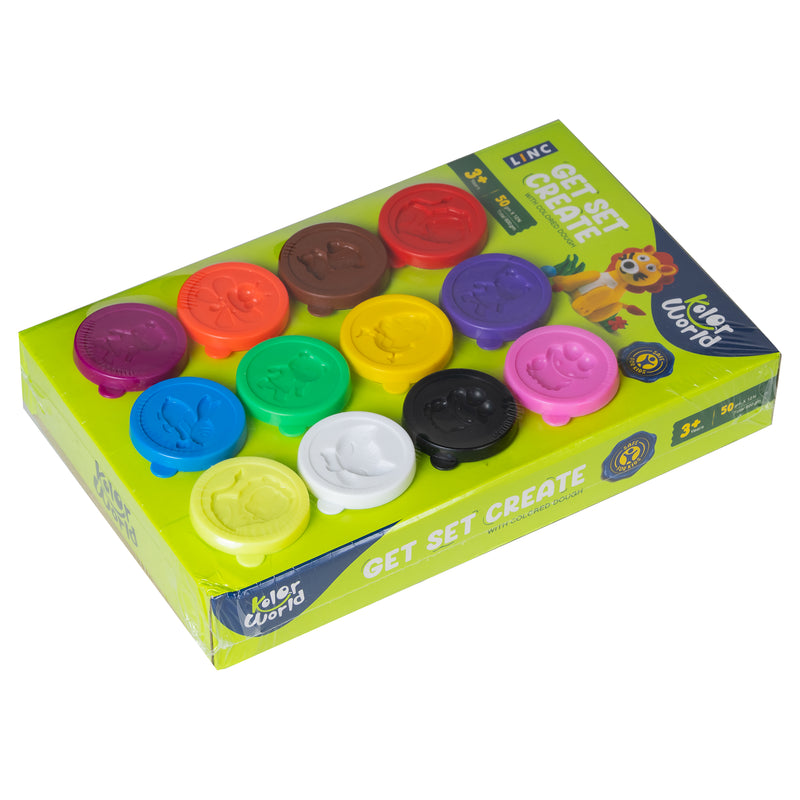 LINC KOLOR WORLD DOUGH 50GM 12 COLORS | NON-TOXIC