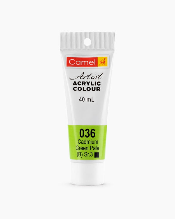 Camel Artist Acrylic Colour Individual tube of Cadmium Green Pale Hue in 40 ml