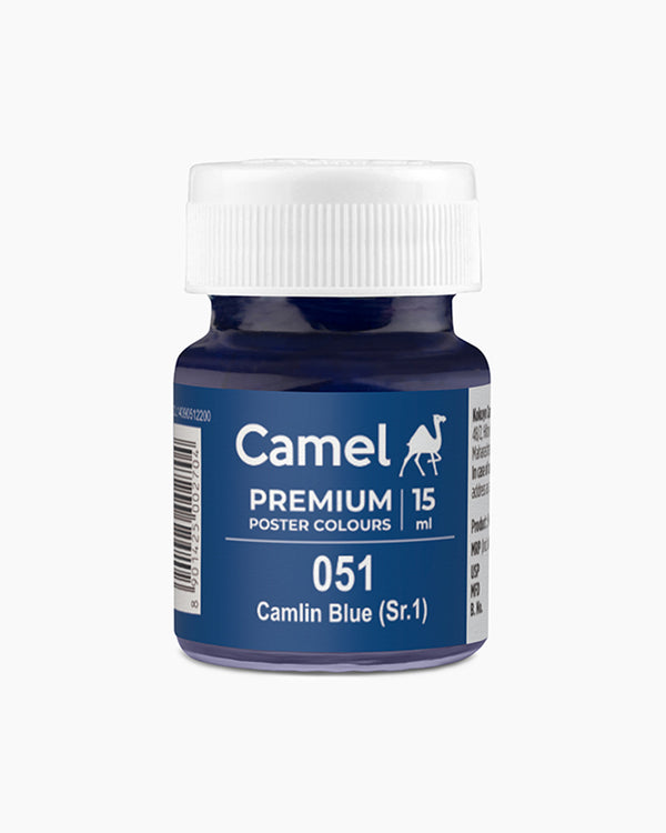 Camel Premium Poster Colour Individual bottle of Camlin Blue in 15 ml