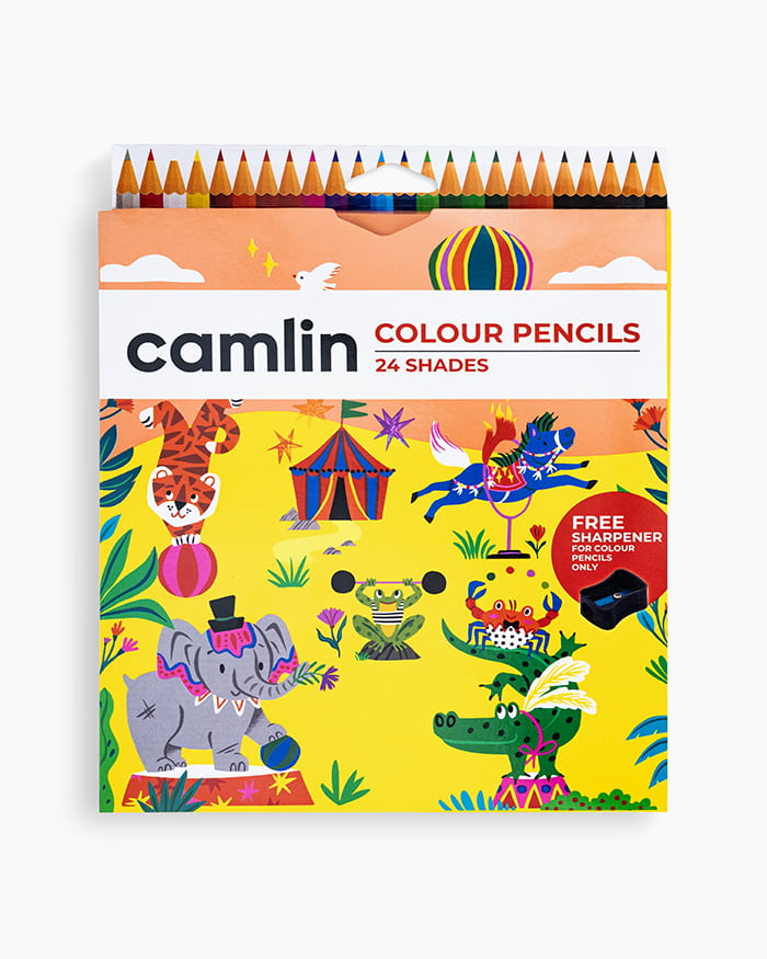 Camlin Full Size Hexagonal Shaped Color Pencils (Set of 25, Multicolor)