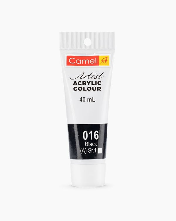 Camel Artist Acrylic Colour Individual tube of Black in 40 ml