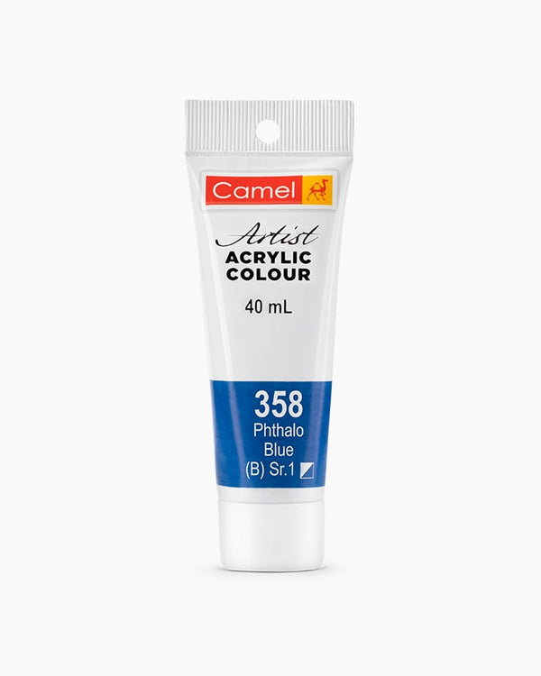 Camel Artist Acrylic Colour Individual tube of Phthalo Blue in 40 ml
