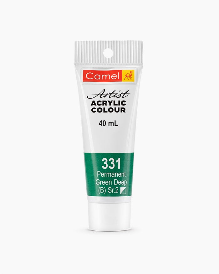Camel Artist Acrylic Colour Individual tube of Permanent Green Deep in 40 ml
