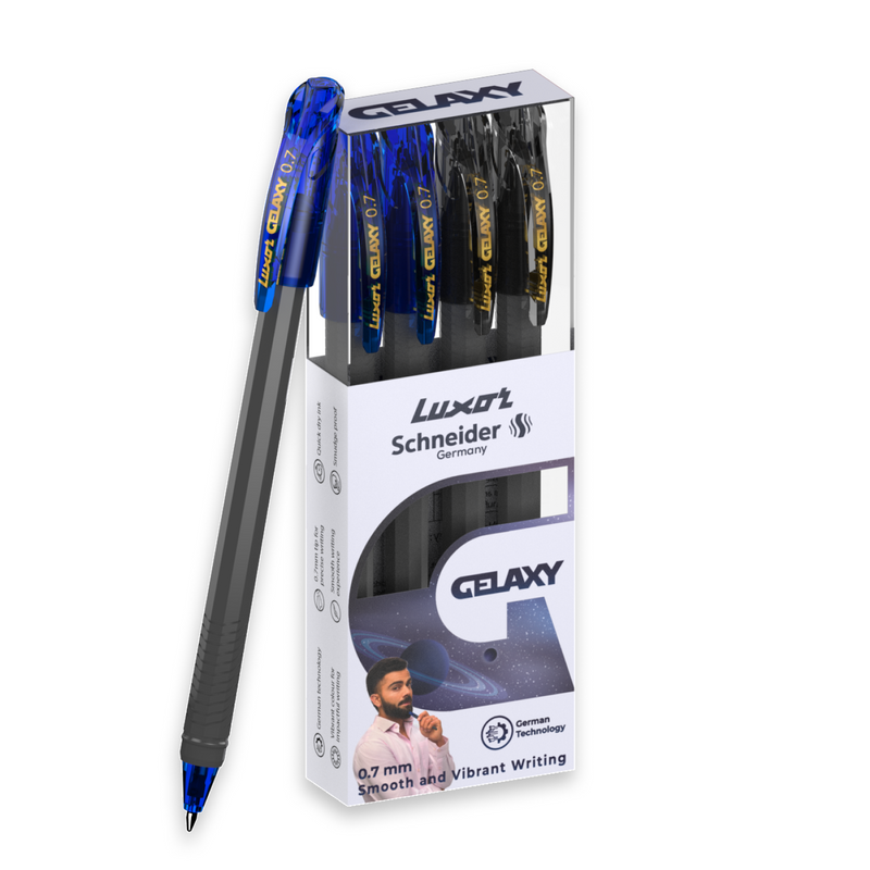 Luxor Schneider Gelaxy Roller Gel Pen Pack of 4 (2Blue, 2Black)