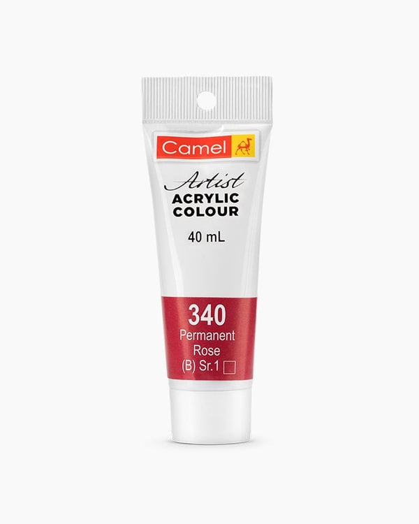 Camel Artist Acrylic Colour Individual tube of Permanent Rose in 40 ml