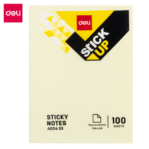 Deli WA00453 Sticky Notes, 70gsm, 100 Sheets, 76x101mm, 1 Pc