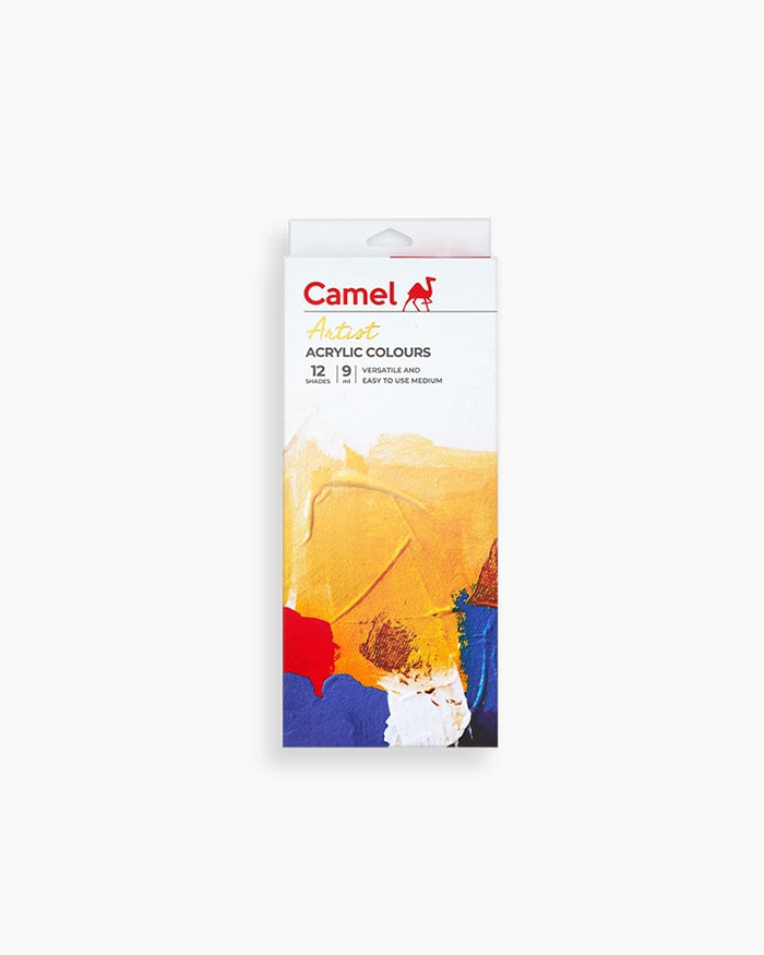 Camel Artist Acrylic Colour Assorted pack of 12 shades in 9 ml