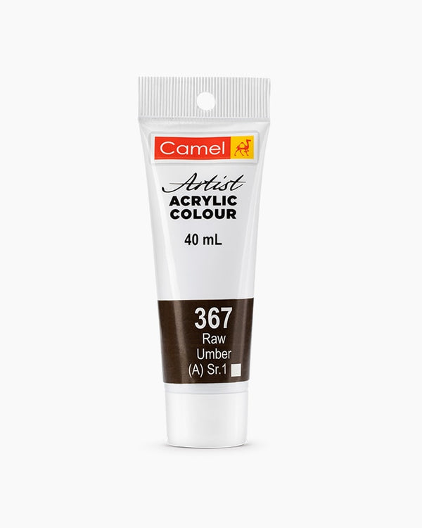 Camel Artist Acrylic Colour Individual tube of Raw Umber in 40 ml