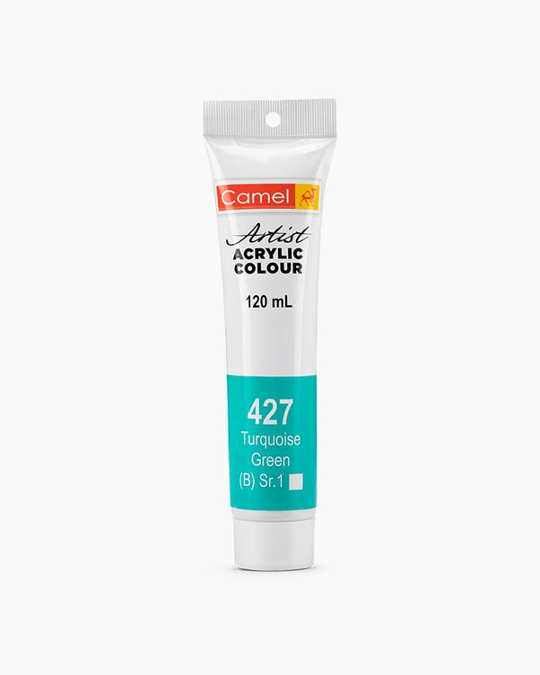 Camel Artist Acrylic Colour Individual tube of Turquoise Green in 120 ml