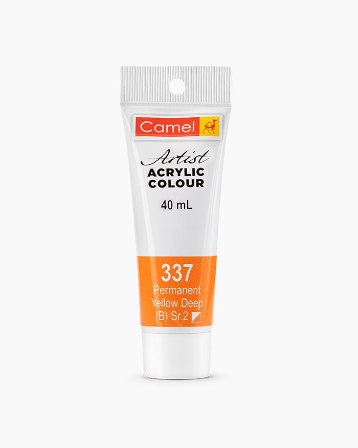 Camel Artist Acrylic Colour Individual tube of Permanent Yellow Deep in 40 ml
