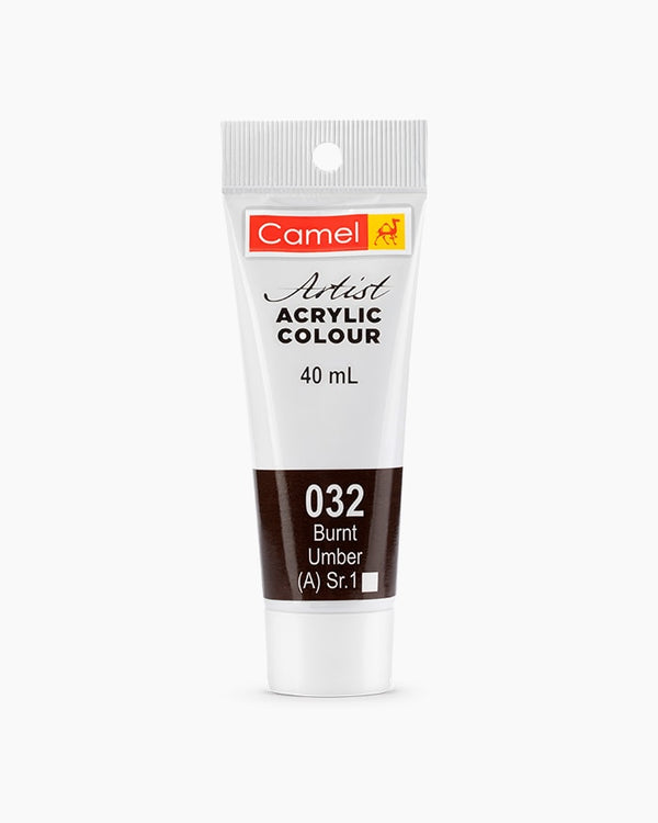 Camel Artist Acrylic Colour Individual tube of Burnt Umber in 40 ml
