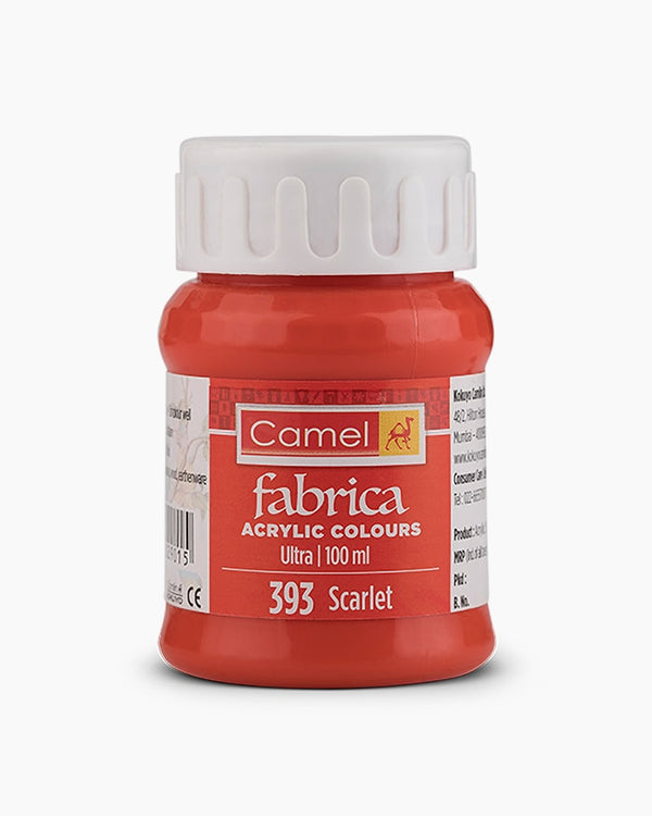 Camel Fabrica Acrylic Colours Individual bottle of Scarlet in 100 ml, Ultra range