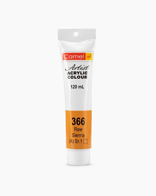 Camel Artist Acrylic Colour Individual tube of Raw umber in 120 ml