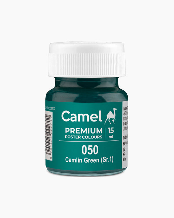 Camel Premium Poster Colour Individual bottle of Camlin Green in 15 ml